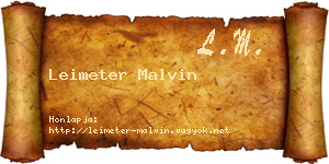 Leimeter Malvin névjegykártya